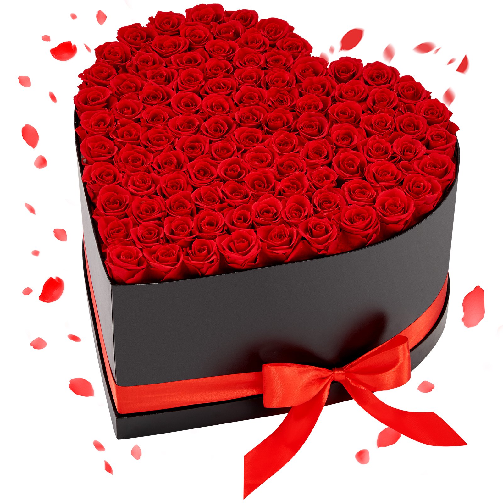 MIO567RDpreservedflowersm10012 VEVORshoplv VEVOR Preserved Roses in Heart Shaped Box