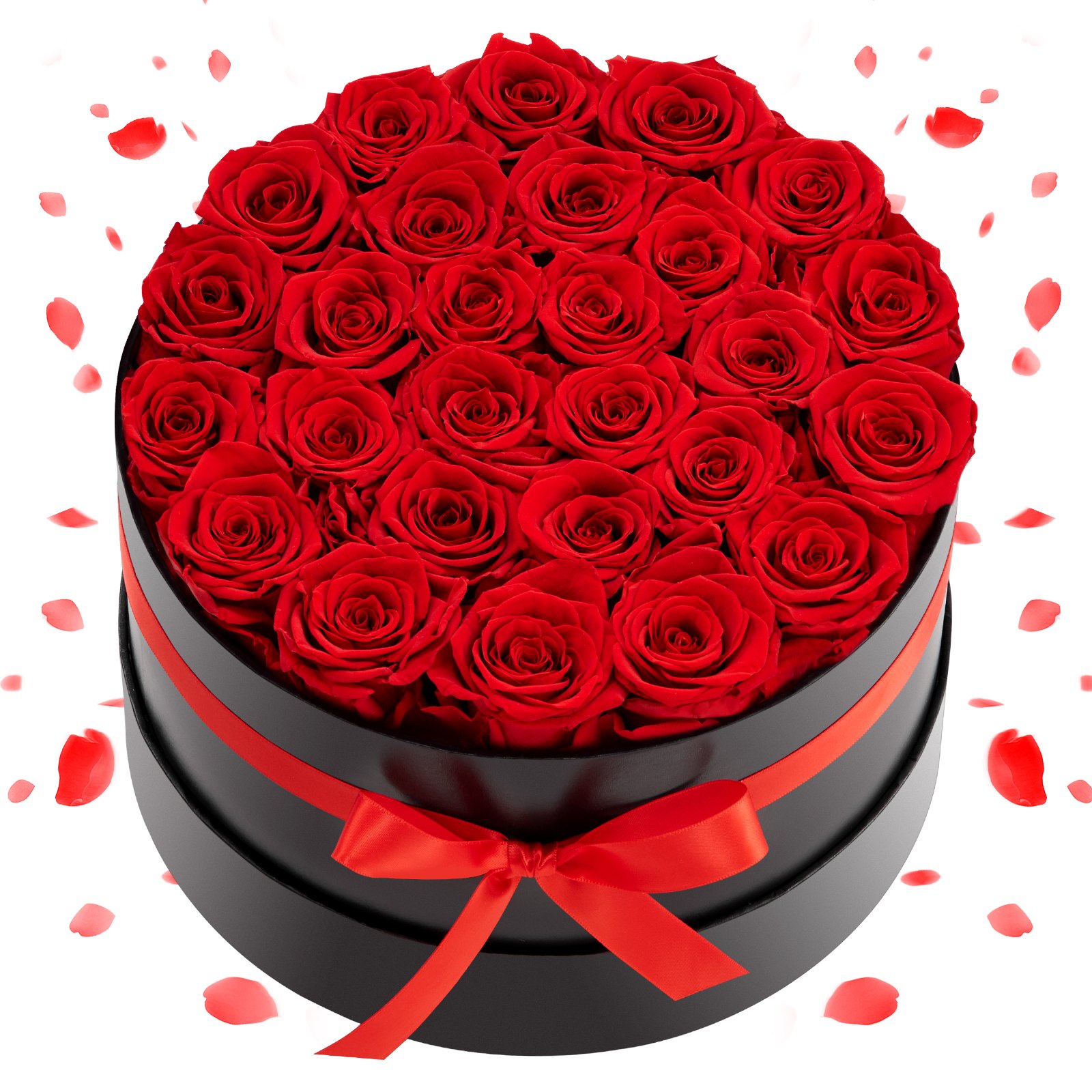 MIO56BPSpreservedflowersm10012 VEVORshoplv VEVOR Preserved Roses 27 Real Eternal Red Roses in Round Box