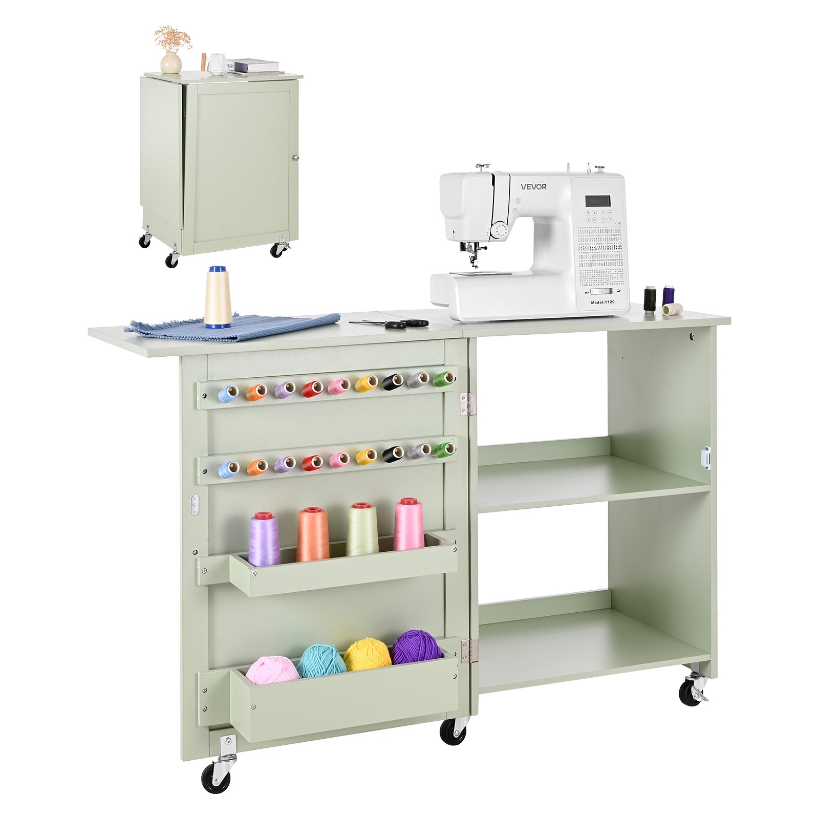 MIO56NSXsewingtablem10012 VEVORshoplv VEVOR Folding Sewing Table with Wheels