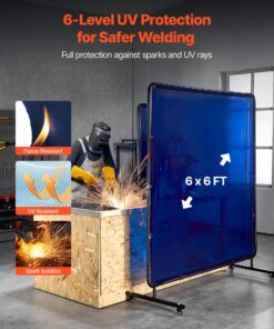 UV Protective Vinyl Curtain on Lockable Wheels for Workshop Use