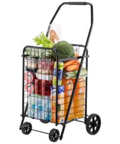 VEVOR Folding Utility Shopping Cart with Swivel Wheels