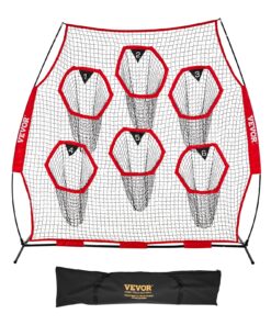 VEVOR 244x244cm Football Throwing Trainer Net – 6 Target Pockets