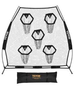 VEVOR 2133.6x2133.6mm Football Throwing Trainer Net with 5 Target Pockets