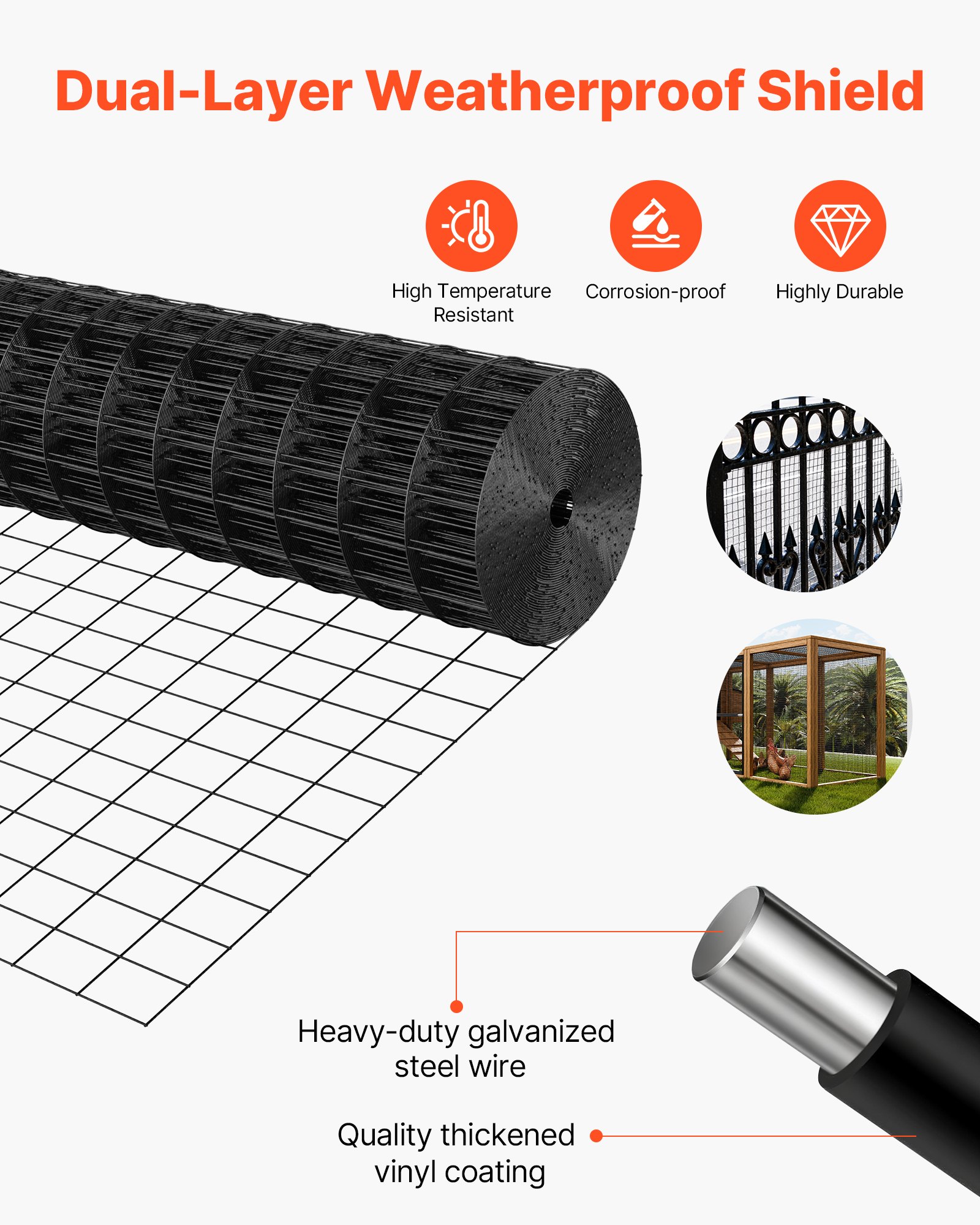 MIWPSB20hardwareclothf3 VEVORshoplv Heavy Duty Garden Animal Fence