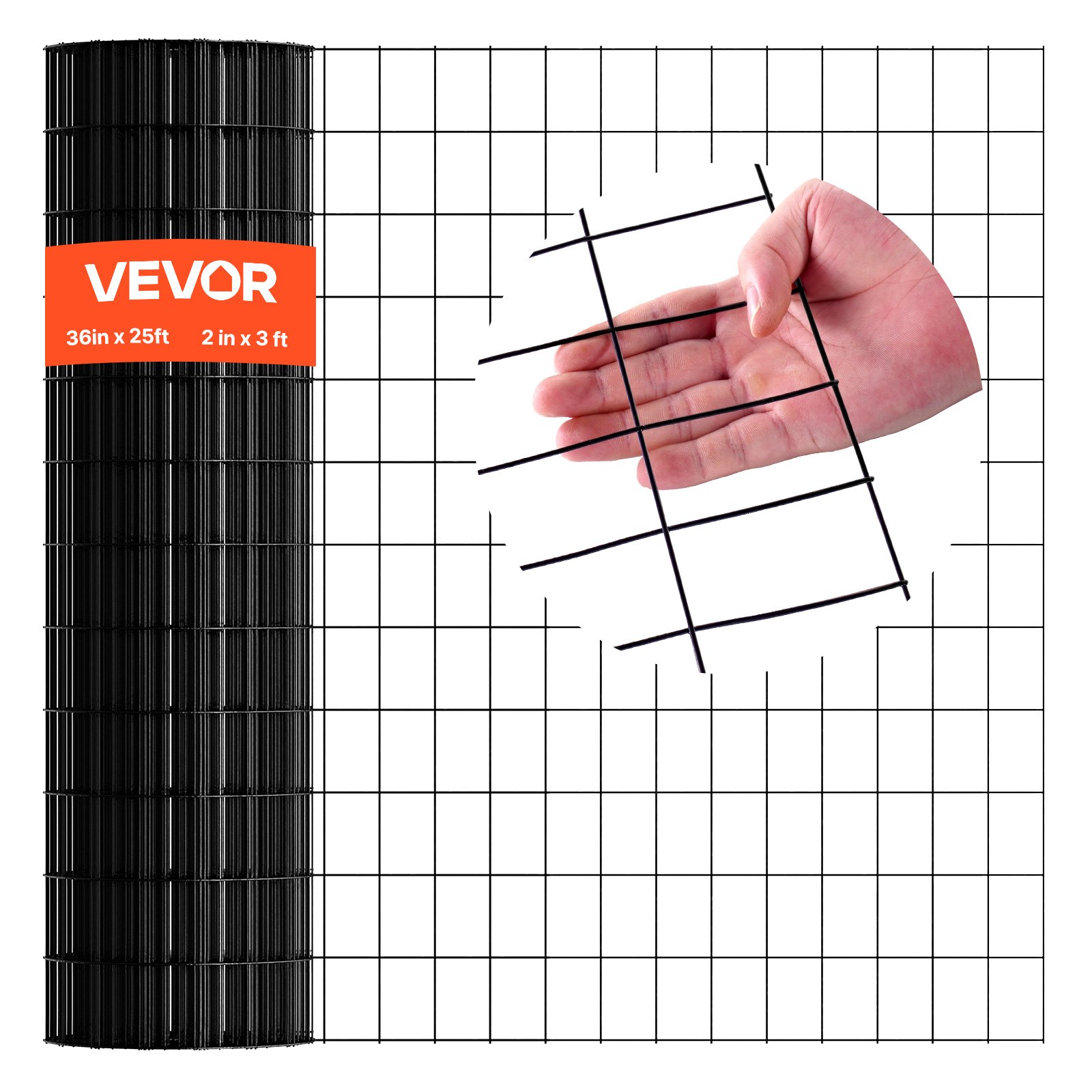 MIWPSB20hardwareclothm10012 VEVORshoplv VEVOR 91x762 cm Galvanized Vinyl Coated Welded Wire Mesh Roll