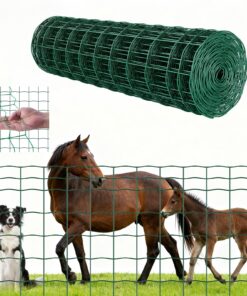 VEVOR 1x20 m Green Vinyl-Coated Galvanized Steel Livestock Fence