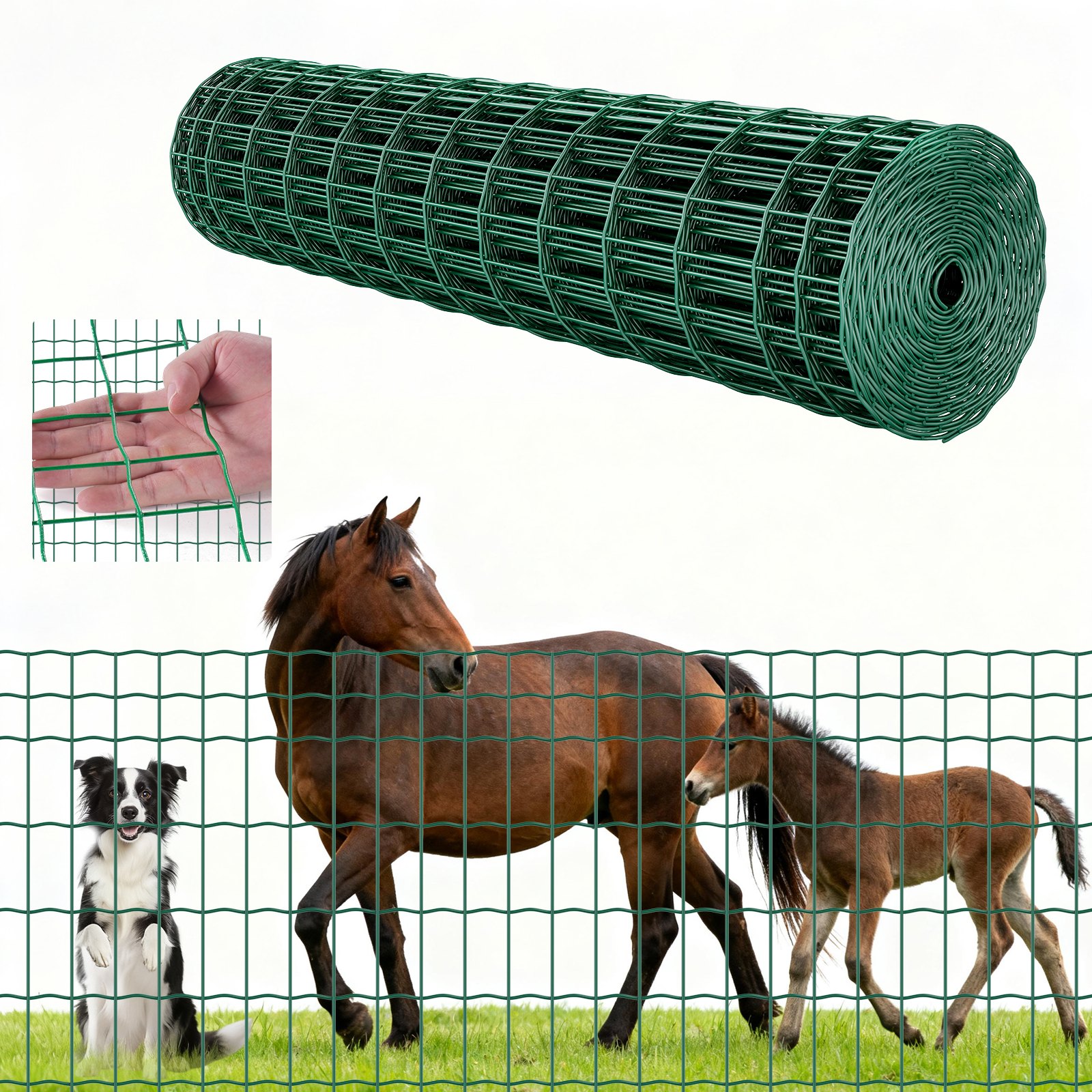 MIWPSX22hardwareclothm10012 VEVORshoplv VEVOR 12x25m Heavy Duty Galvanized Steel Livestock Fence