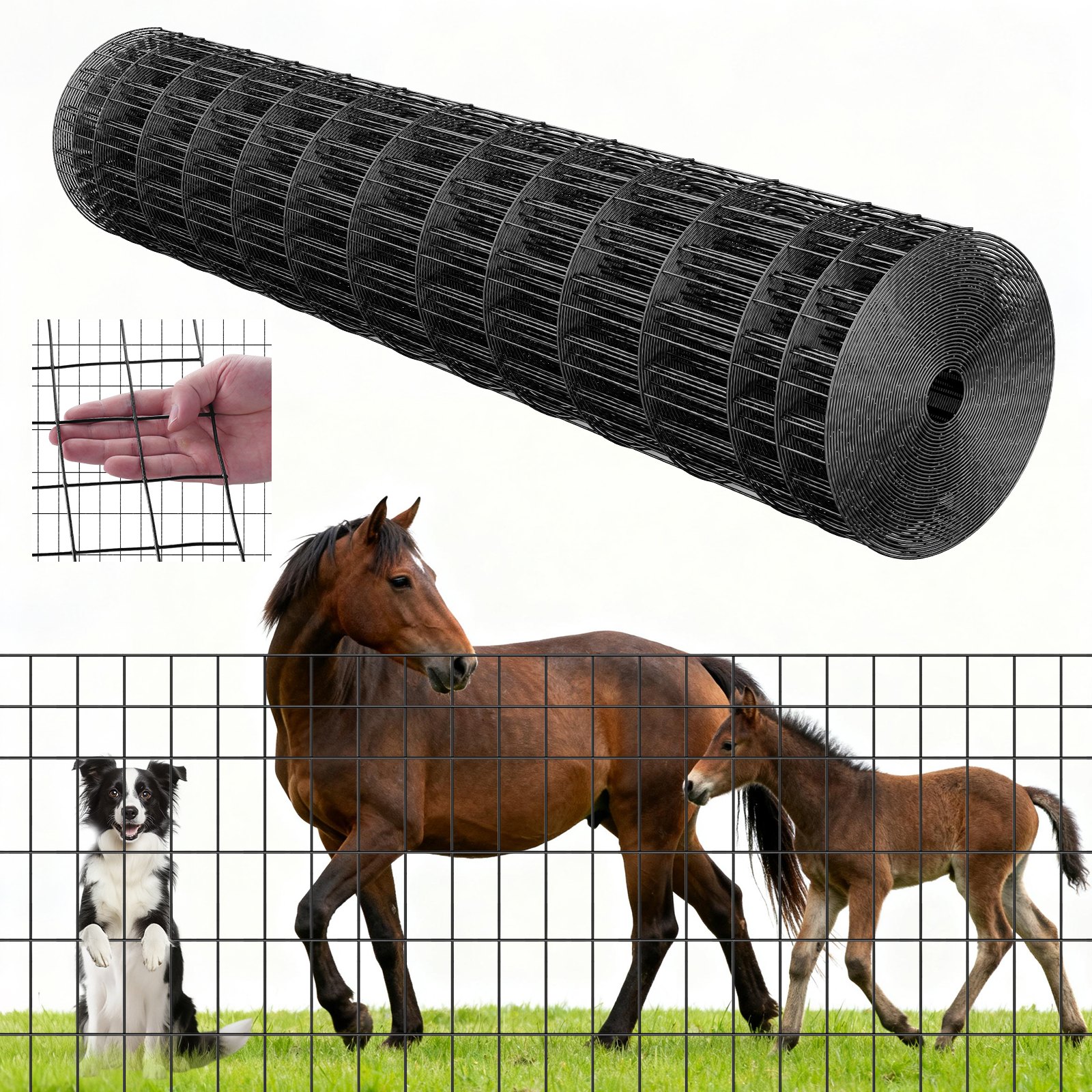 MIWPT841hardwareclothm10012 VEVORshoplv VEVOR 122x1524cm Galvanized Steel Livestock Fence