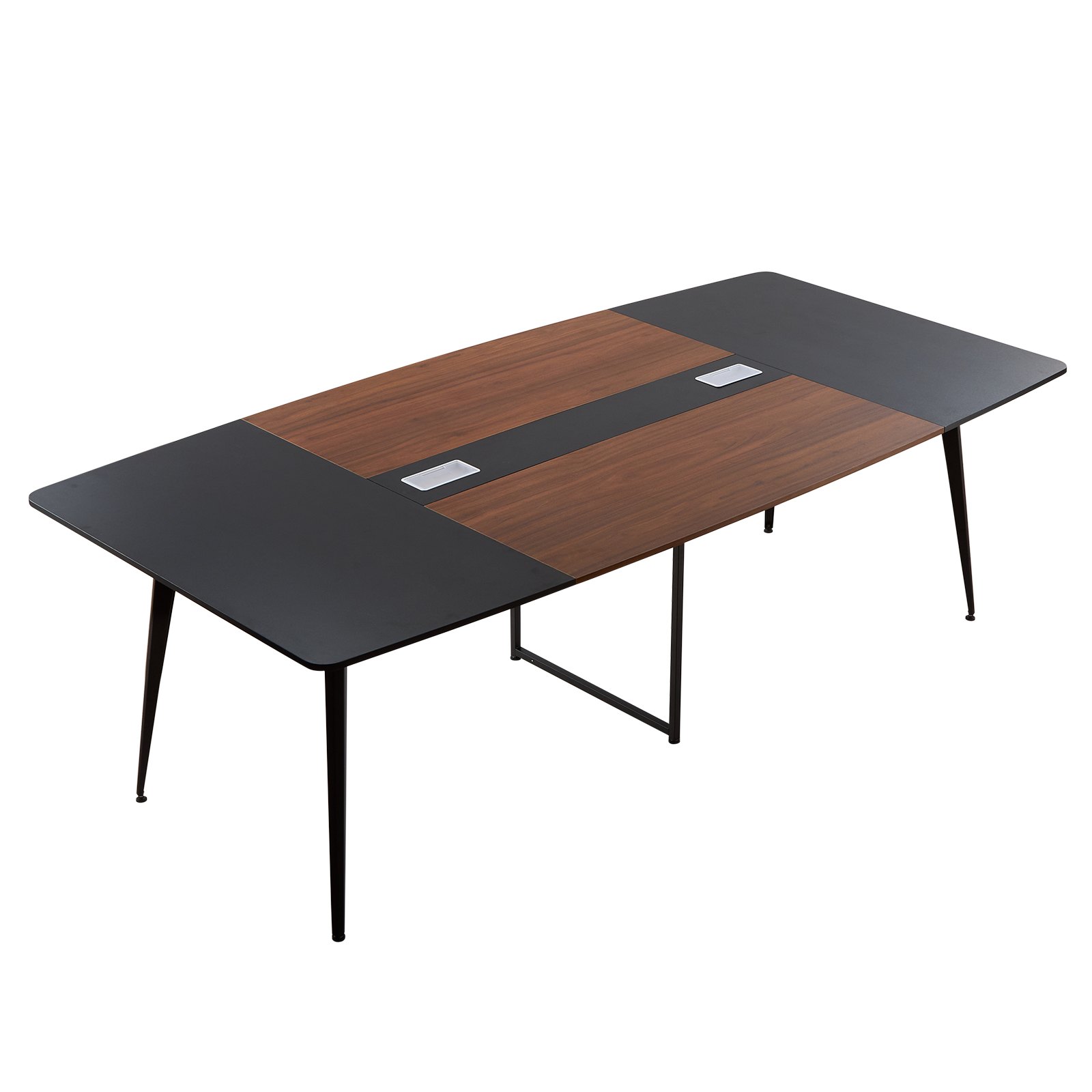 MJ0BLDMGconferencetablem10012 VEVORshoplv VEVOR 2400 mm Boat Shaped Conference Table for 10