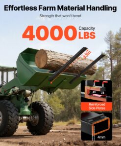 149 cm Heavy-Duty Tractor Forks with Anti-Tilt & Adjustable Bar for Loaders