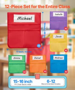12-Pack Chairback Organizers with Name Tags