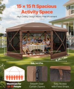 UV-Proof Screen Canopy with Removable Roof & Bag