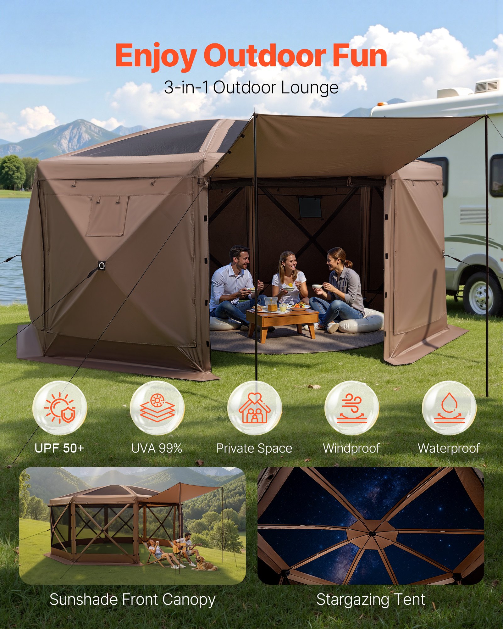 MJ0BME7Bpopupgazebotentf2 VEVORshoplv Коричневый