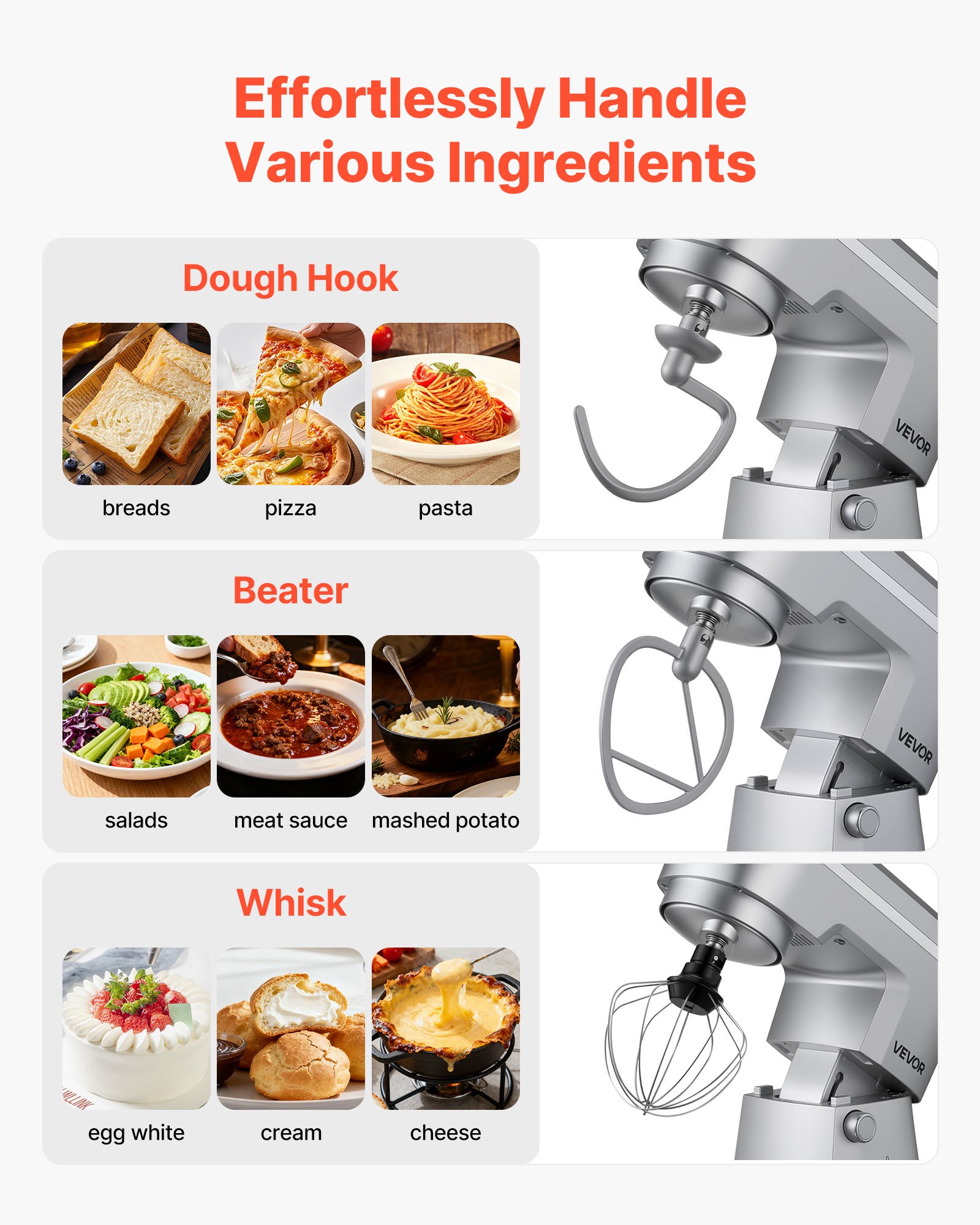 MJ107NLBstandmixerukf1 VEVORshoplv 10 Speed Tilt Head Food Mixer with Dough Hook