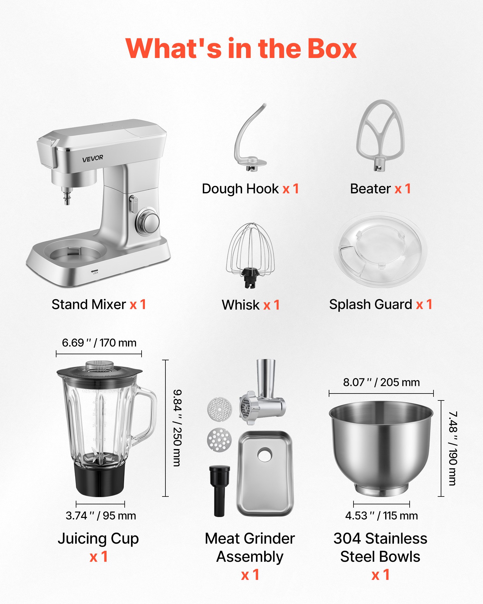 MJ1083E9standmixerf2 VEVORshoplv Meat Grinder Attachments