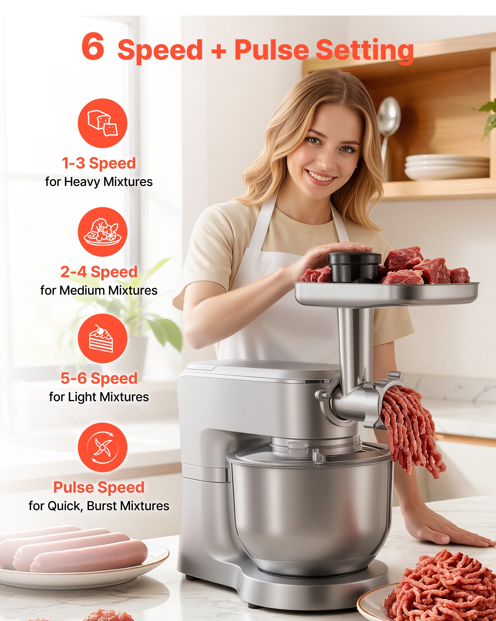 MJ108HFWstandmixerf3 VEVORshoplv Beater Meat Grinder