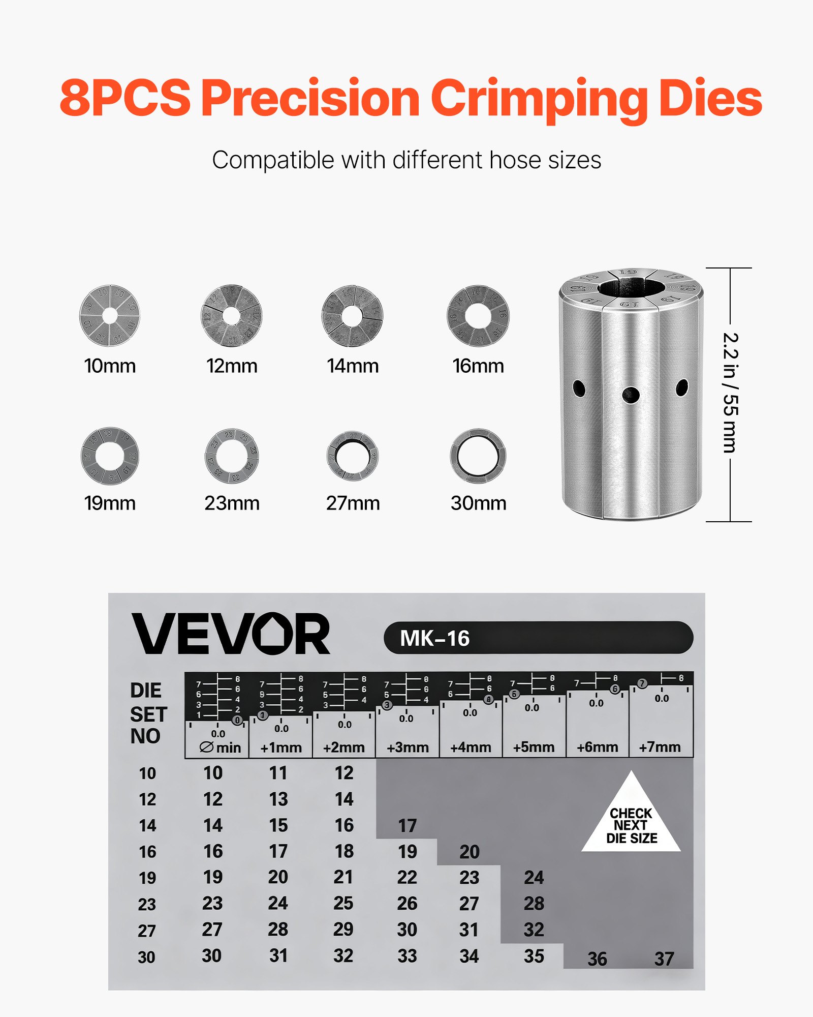 MJ108M6Xhosecrimperf1 VEVORshoplv 628mm Crimping Range for Oil