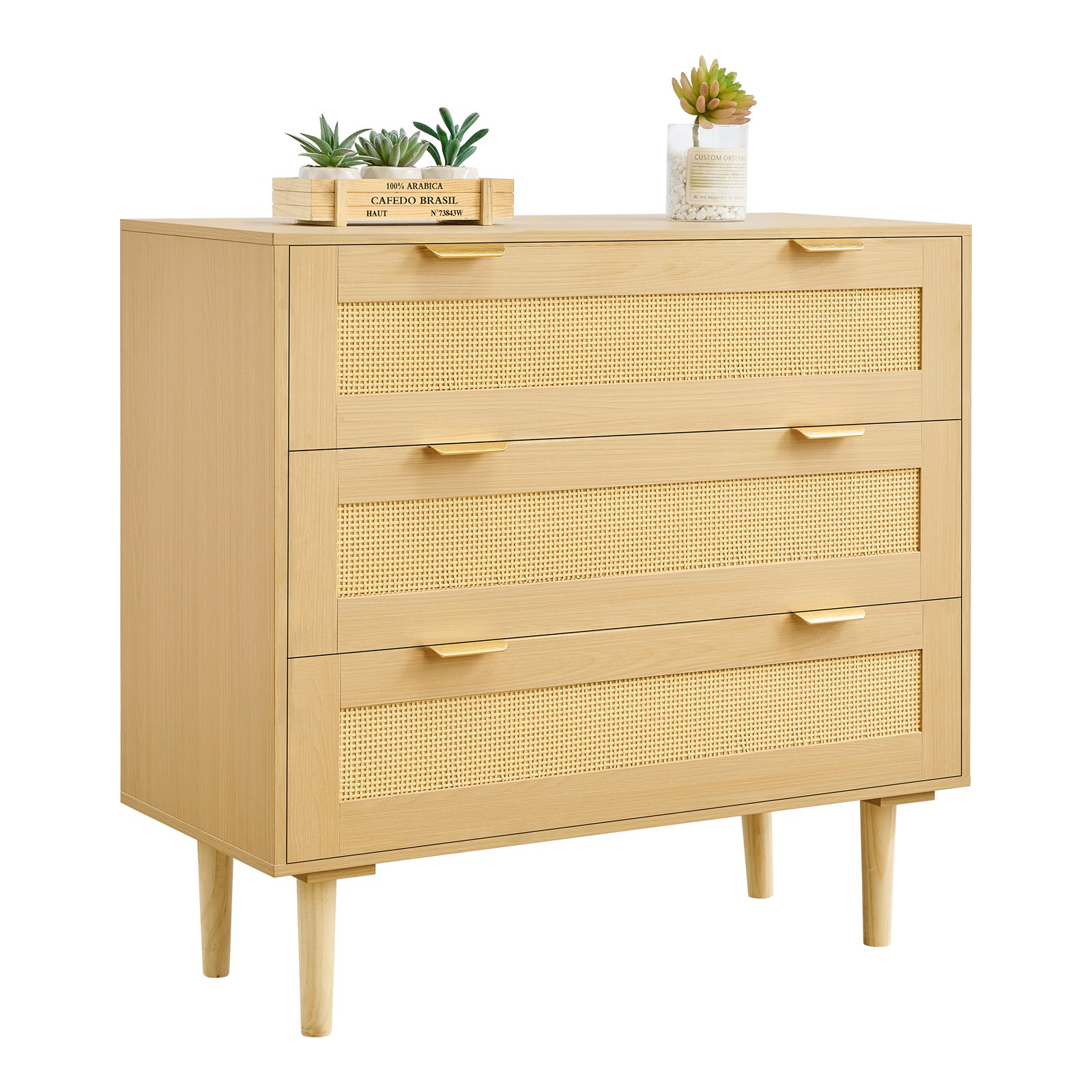 MJ85LJ5Rdrawerdresserm10012 VEVORshoplv VEVOR 3 Drawer Rattan Dresser with Metal Handles