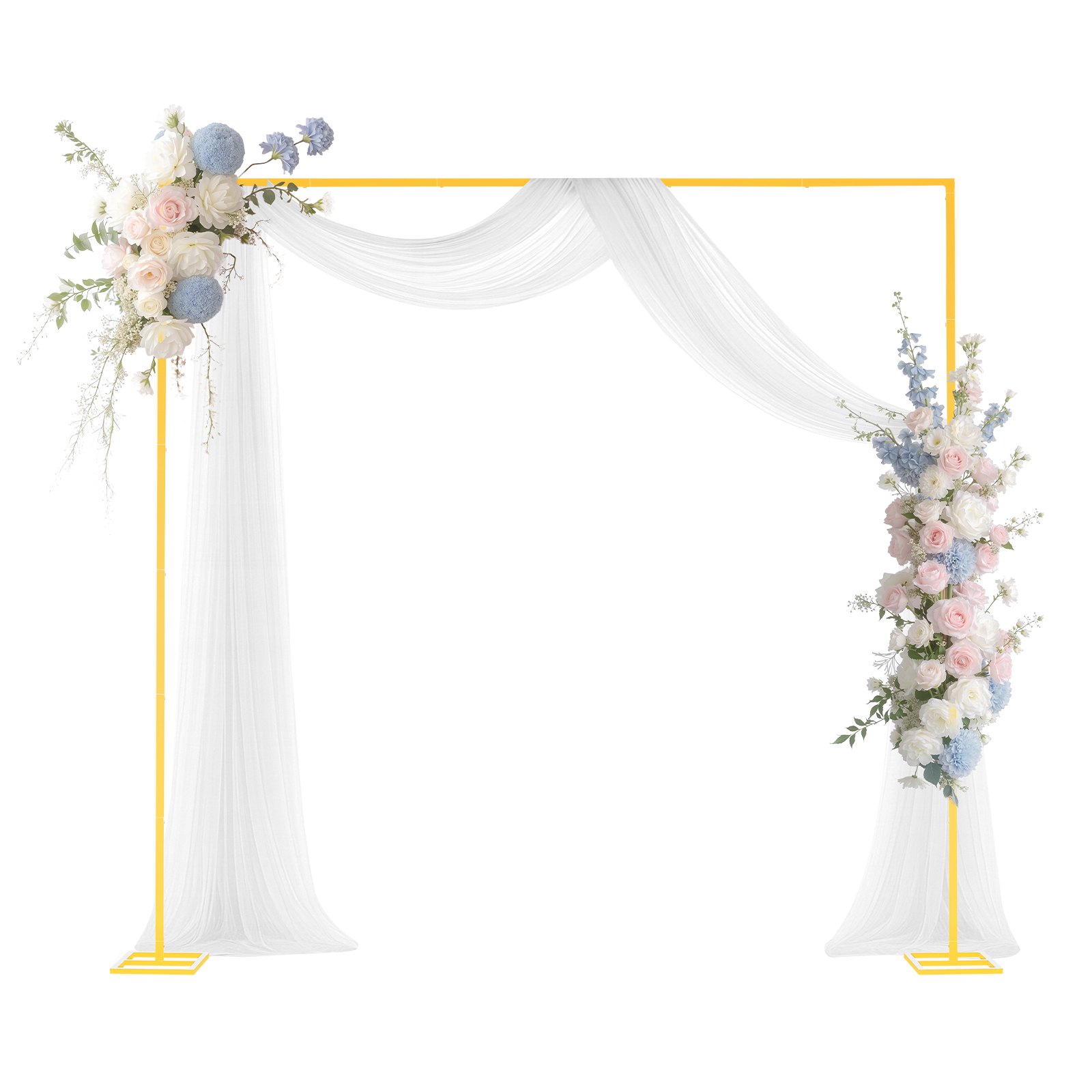 MJ8LQ4CXarchbackdropstandm10012 VEVORshoplv VEVOR 24x24m Gold Metal Square Arch Backdrop Stand