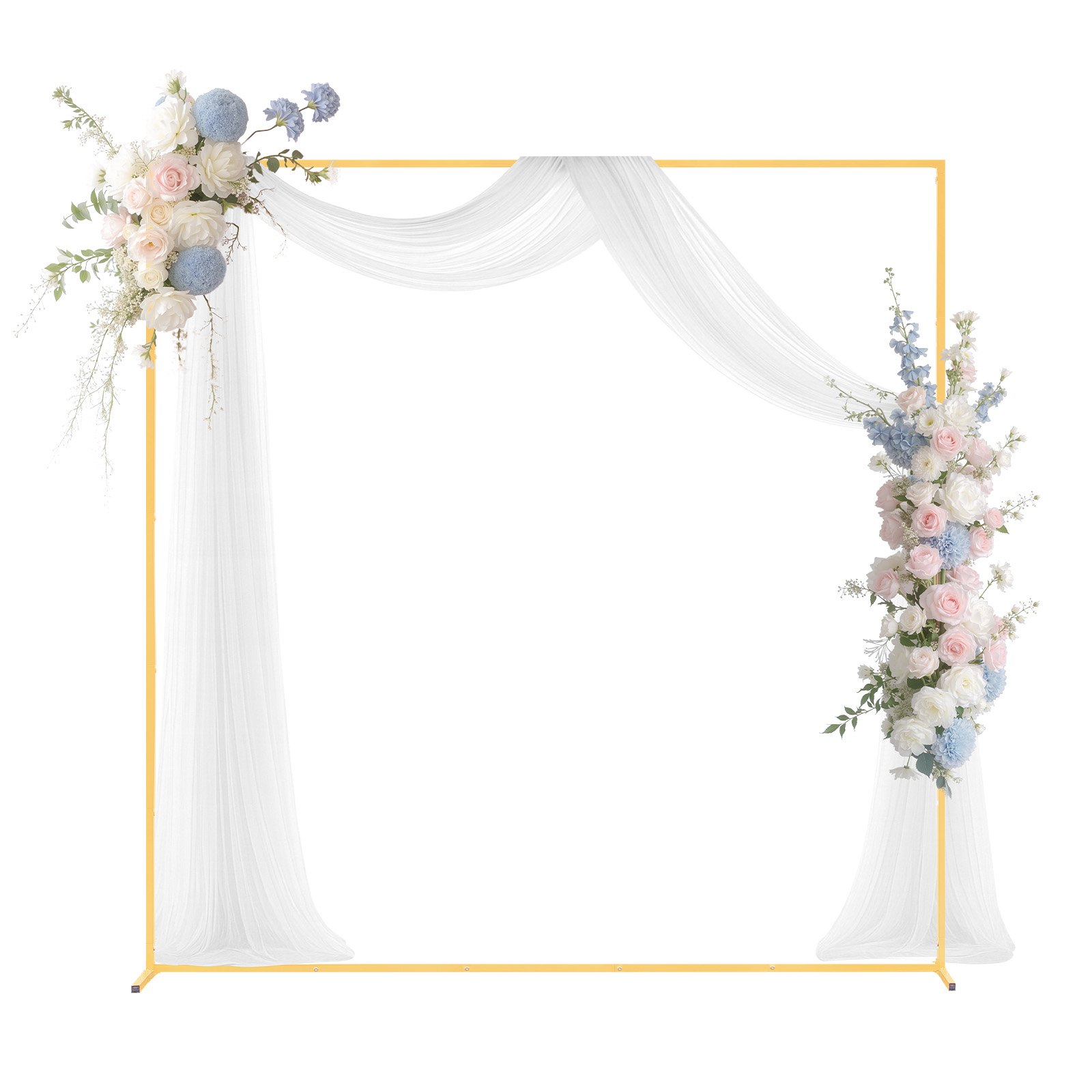 MJ8LQILQarchbackdropstandm10012 VEVORshoplv VEVOR 2x2 m Gold Metal Arch Backdrop Stand