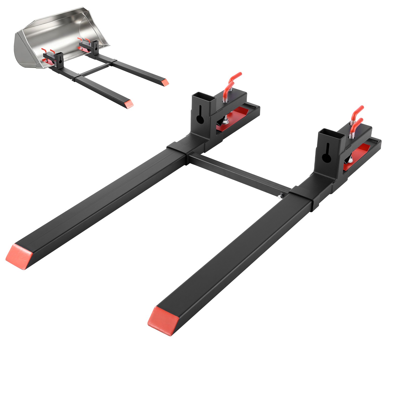 MJ8LRC89palletforksm10012 VEVORshoplv VEVOR 149 cm Heavy Duty Clamp On Pallet Forks
