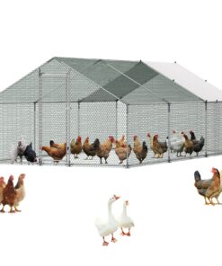VEVOR Large Metal Chicken Coop 3x6x2 m with Cover & Lock