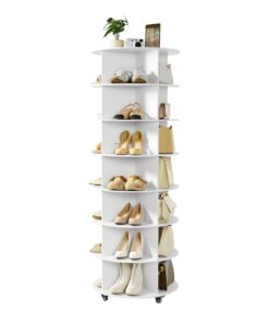 VEVOR 7-Tier 360° Rotating Shoe Rack with Wheels