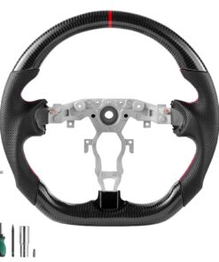 VEVOR Carbon Fiber D-Shape Steering Wheel for Nissan 370Z (2008–2020)