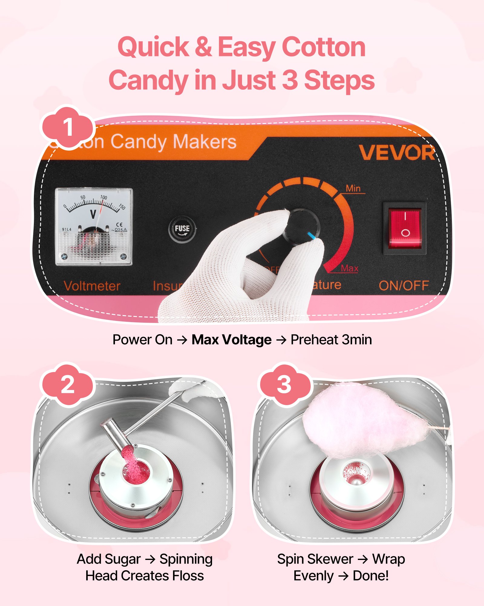 MJB8BUN2cottoncandymachinecoverf2 VEVORshoplv Sugar Scoop