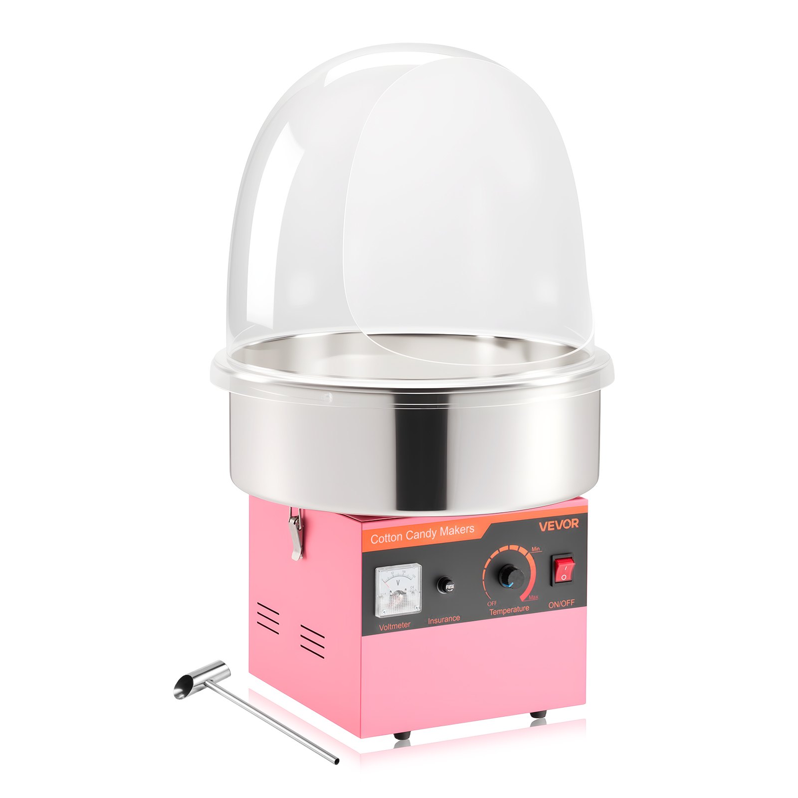 MJB8BUN2cottoncandymachinecoverm10012 VEVORshoplv VEVOR 1000W Electric Cotton Candy Machine with Lid