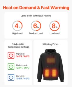 Unisex Full-Zip Sweatshirt with 16000mAh Power Bank