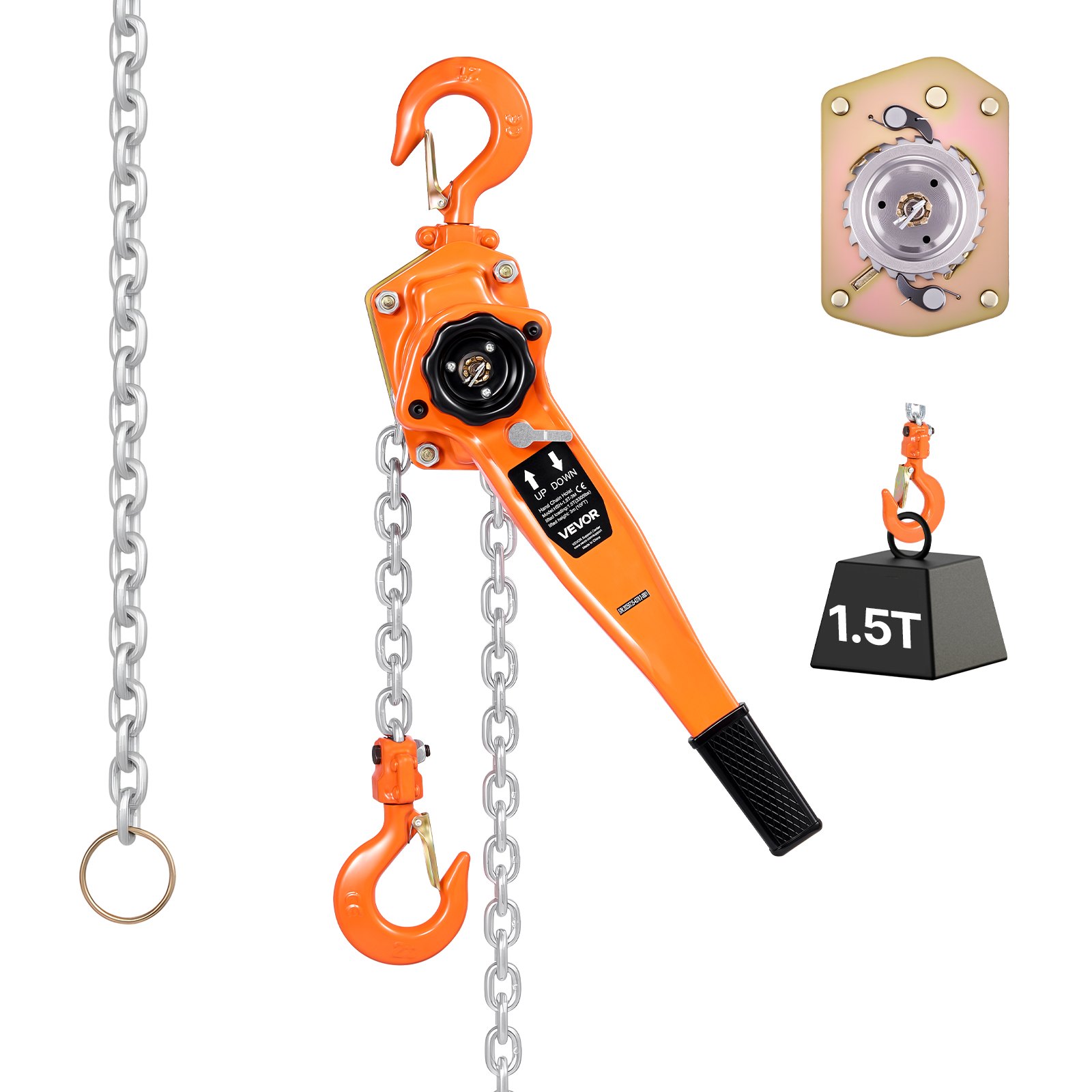 MJCG6MO1manualleverhoistm10012 VEVORshoplv VEVOR 15T Manual Lever Chain Hoist