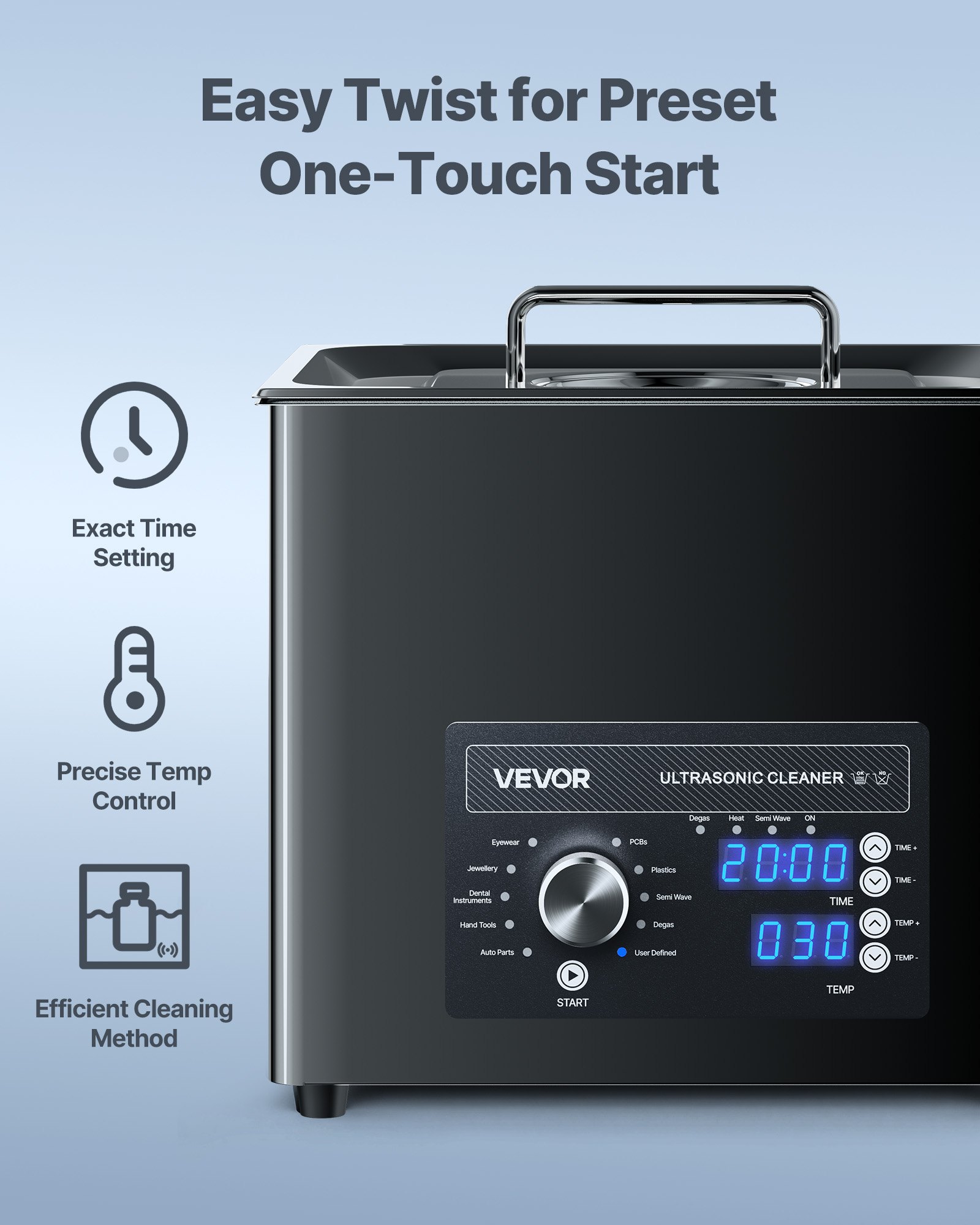 MJD6VYK9ultrasoniccleanerf2 VEVORshoplv Dual Power Modes