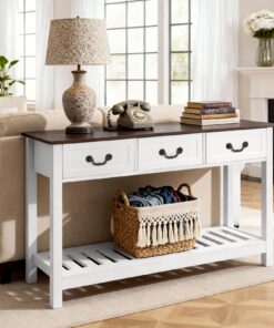 VEVOR 120 cm Farmhouse Console Table with Drawers & Shelf