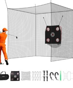 VEVOR Golf & Baseball Practice Net 3050x3050x3050mm – Durable 3-Ply Polyester Cage with Targets