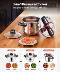 3 Pressure Settings up to 100kPa for Fast Cooking