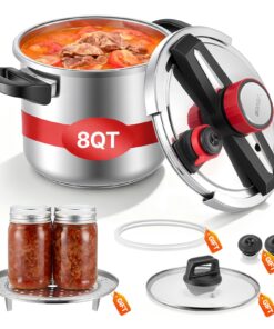 VEVOR 7L Stainless Steel Pressure Cooker with Glass Lid