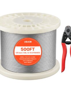 VEVOR 3.2mm 316 Stainless Steel Wire Rope 152m with Cutter