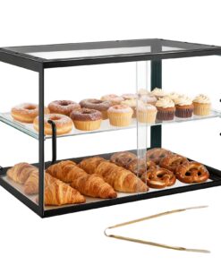 VEVOR 2-Tier Acrylic Bakery Display Case with Sliding Door