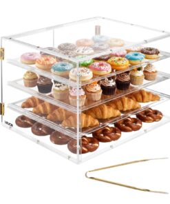 VEVOR 4-Tier Acrylic Bakery Display Case 570x455x405 mm