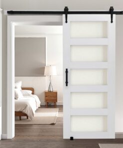 VEVOR 813x2134mm Sliding Barn Door with Glass