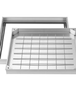 VEVOR 600x600mm Recessed Aluminum Manhole Cover with Frame – Invisible Septic Tank & Drain Access for Patios & Pavements