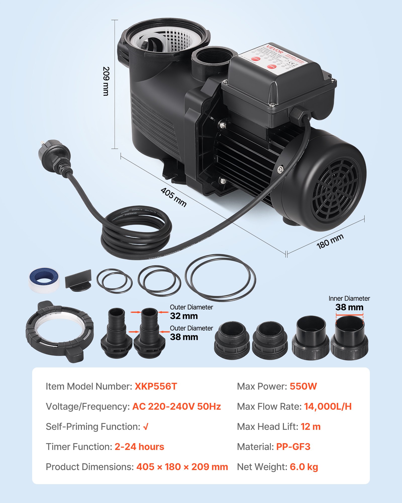 MKZIROA4poolpumpf6 VEVORshoplv 220240V