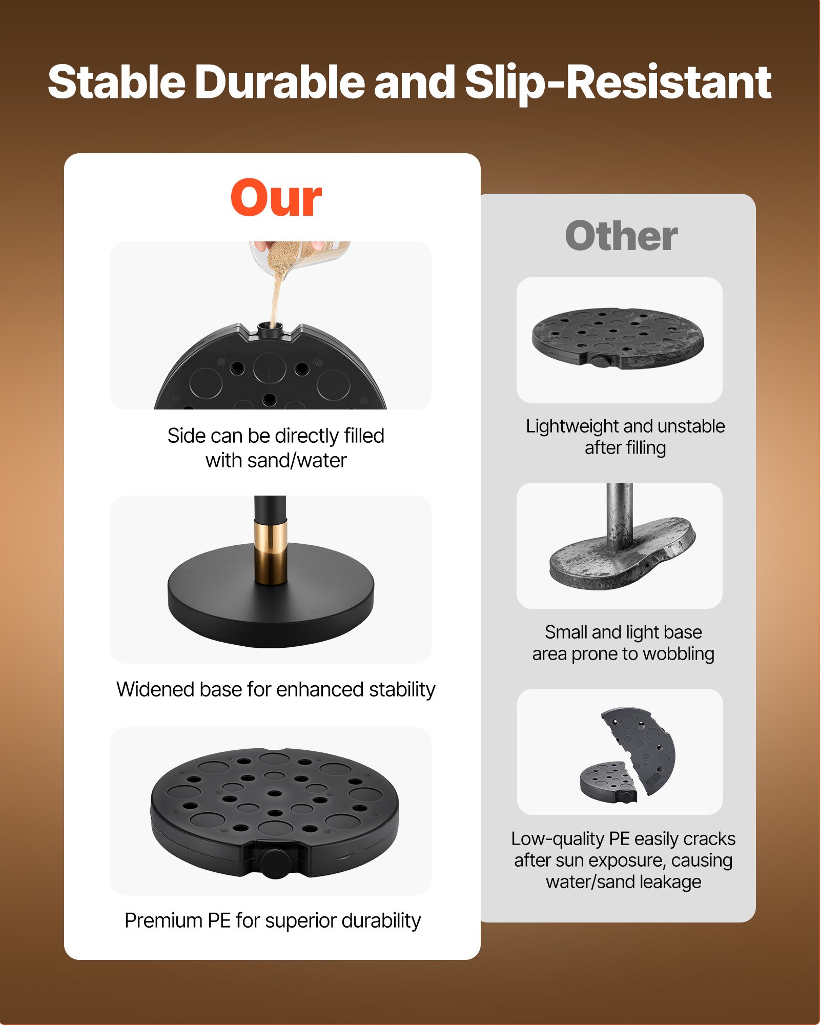 VEVOR 8-Piece Crowd Control Stanchion Set with 6 Black Velvet Ropes, Stainless Steel Posts with Fillable Base for Events — изображение 3