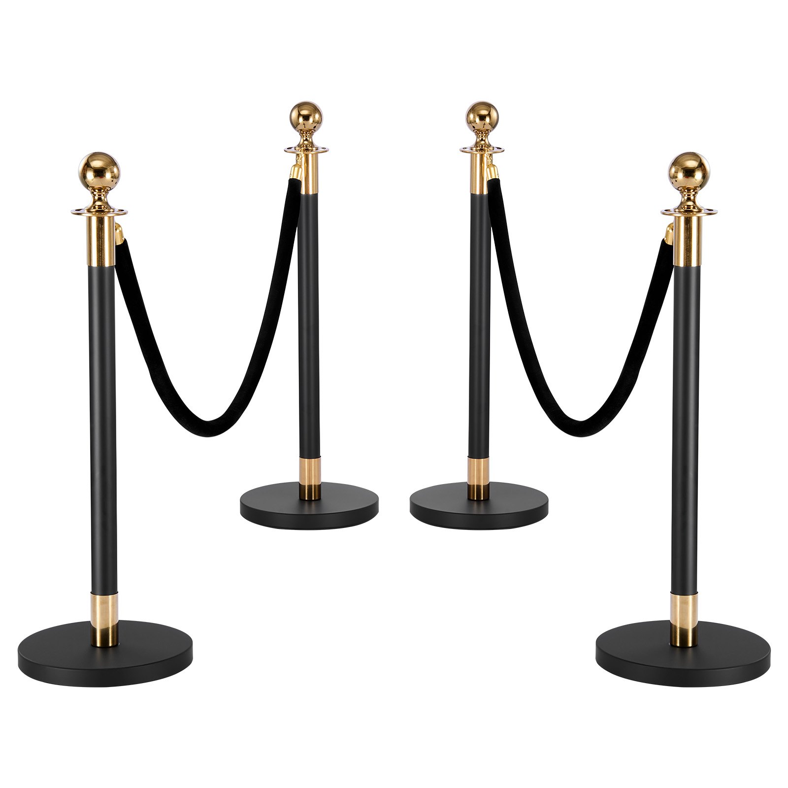 VEVOR 8-Piece Crowd Control Stanchion Set with 6 Black Velvet Ropes, Stainless Steel Posts with Fillable Base for Events — изображение 12