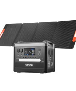 VEVOR 2400W Portable Power Station with 200W Foldable Solar Panel