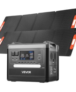 VEVOR 2400W Portable Power Station with 2160Wh LiFePO4 Battery & 2x200W Folding Solar Panels