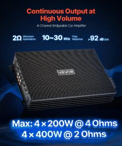 Class AB Stereo Amp 4×200W/4×400W