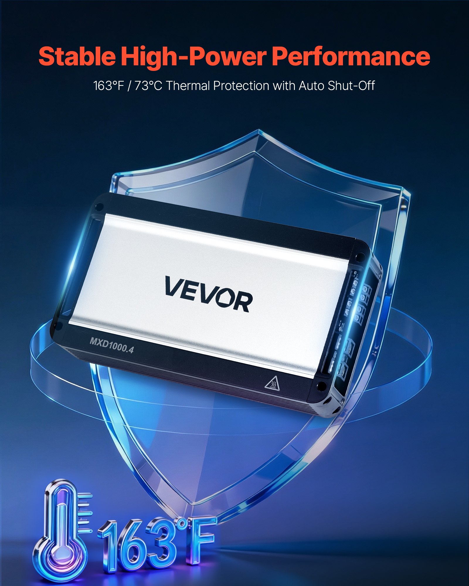 VEVOR 4-Channel Class D Bridgeable Car Audio Amplifier, 4 x 500W/4 x 1000W, High Power Stereo Amp for 12V Vehicles — изображение 4