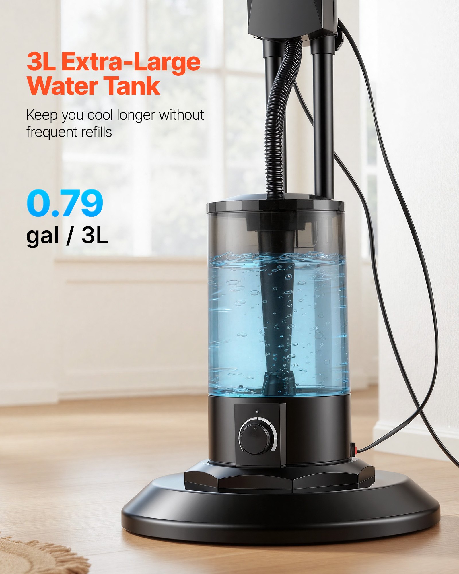 VEVOR 3-Speed Misting Standing Fan 3L with Remote, 3 Modes, Timer, Quiet Water Cooling for Indoor Outdoor Patio Garage - Зображення 5